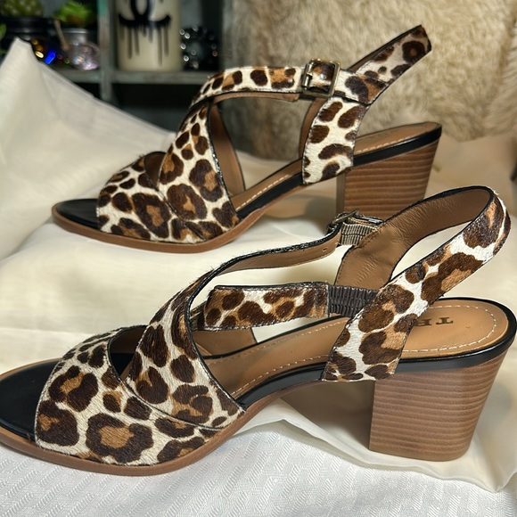 Trask Brand “Charlene” shoes heels sandals leopard open toe 10M NIB - Picture 6 of 9
